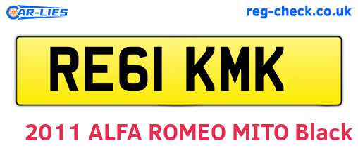 RE61KMK are the vehicle registration plates.