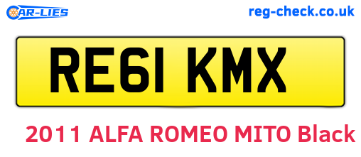 RE61KMX are the vehicle registration plates.