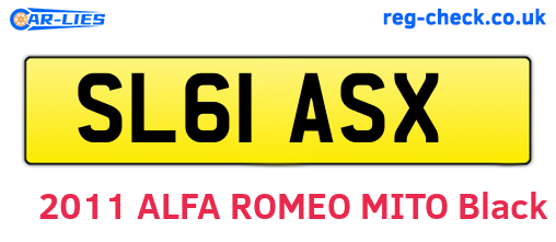 SL61ASX are the vehicle registration plates.
