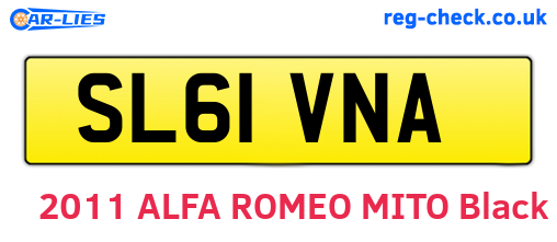 SL61VNA are the vehicle registration plates.