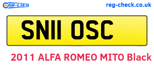 SN11OSC are the vehicle registration plates.