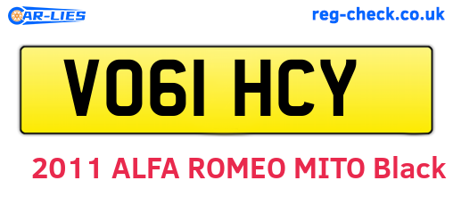 VO61HCY are the vehicle registration plates.