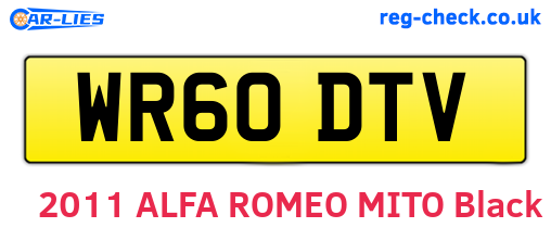 WR60DTV are the vehicle registration plates.