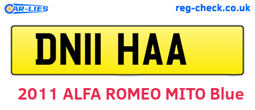 DN11HAA are the vehicle registration plates.