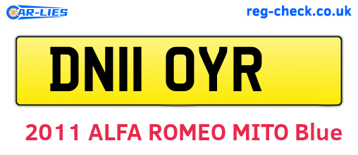 DN11OYR are the vehicle registration plates.