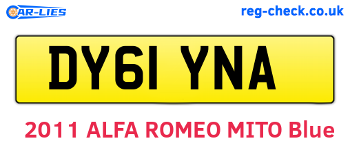 DY61YNA are the vehicle registration plates.