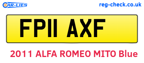 FP11AXF are the vehicle registration plates.