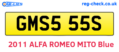 GMS555S are the vehicle registration plates.