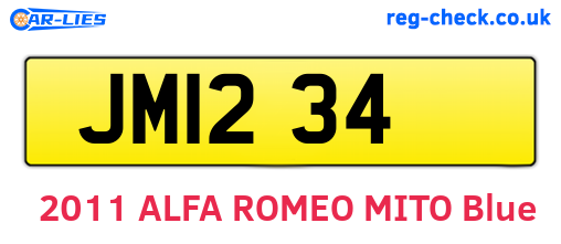 JM1234 are the vehicle registration plates.