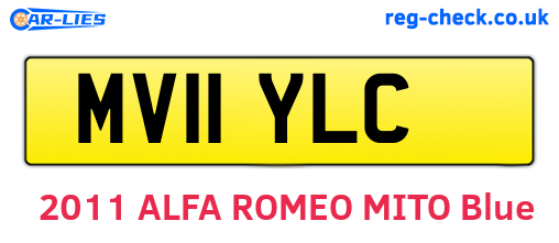MV11YLC are the vehicle registration plates.
