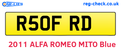 R50FRD are the vehicle registration plates.