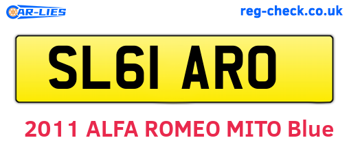 SL61ARO are the vehicle registration plates.
