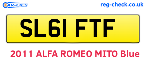 SL61FTF are the vehicle registration plates.