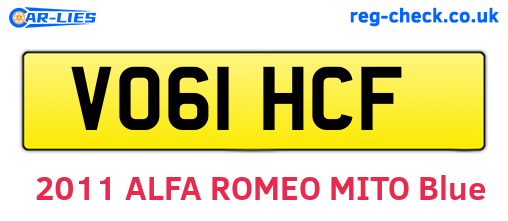 VO61HCF are the vehicle registration plates.