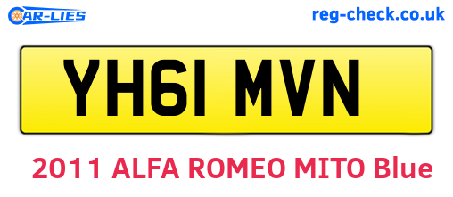 YH61MVN are the vehicle registration plates.