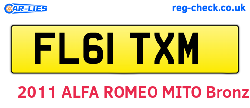 FL61TXM are the vehicle registration plates.