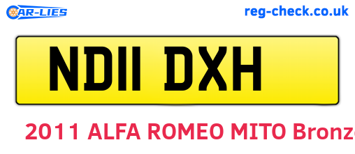 ND11DXH are the vehicle registration plates.