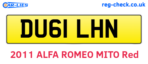 DU61LHN are the vehicle registration plates.