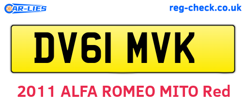 DV61MVK are the vehicle registration plates.