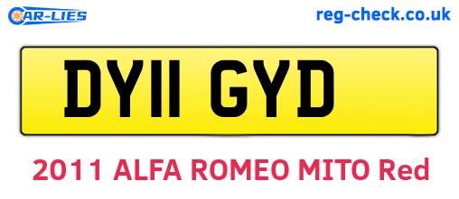 DY11GYD are the vehicle registration plates.