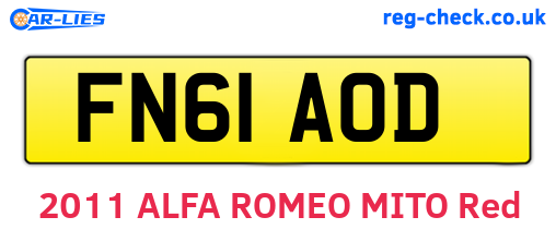 FN61AOD are the vehicle registration plates.