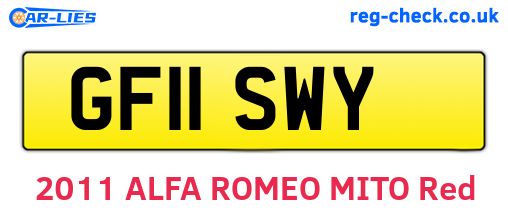 GF11SWY are the vehicle registration plates.