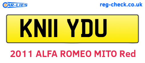 KN11YDU are the vehicle registration plates.