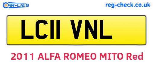 LC11VNL are the vehicle registration plates.