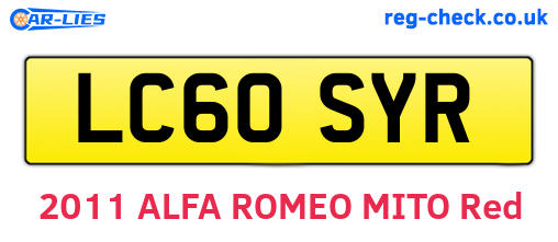 LC60SYR are the vehicle registration plates.