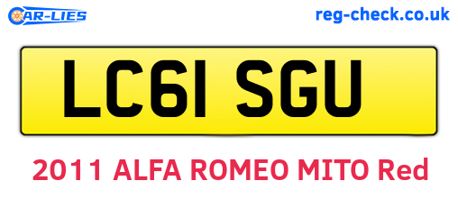 LC61SGU are the vehicle registration plates.