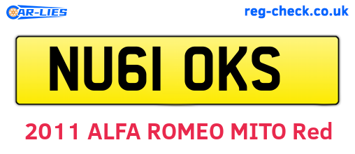 NU61OKS are the vehicle registration plates.