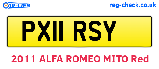 PX11RSY are the vehicle registration plates.
