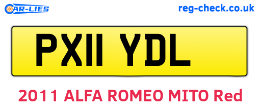 PX11YDL are the vehicle registration plates.