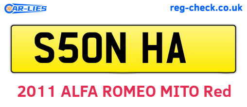 S50NHA are the vehicle registration plates.