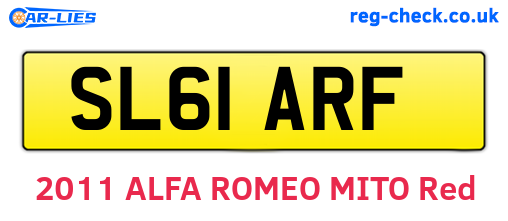 SL61ARF are the vehicle registration plates.