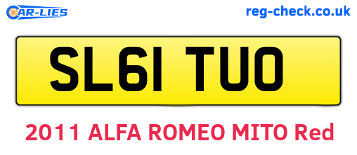 SL61TUO are the vehicle registration plates.