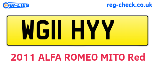 WG11HYY are the vehicle registration plates.