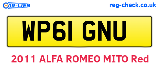 WP61GNU are the vehicle registration plates.