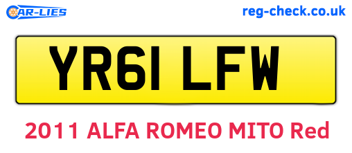 YR61LFW are the vehicle registration plates.