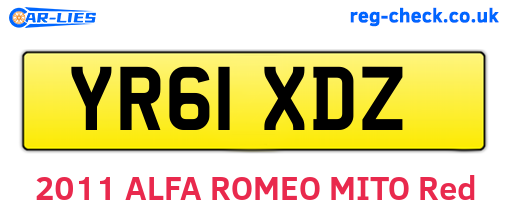 YR61XDZ are the vehicle registration plates.