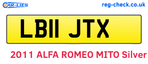 LB11JTX are the vehicle registration plates.