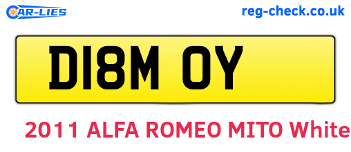 D18MOY are the vehicle registration plates.