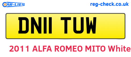 DN11TUW are the vehicle registration plates.
