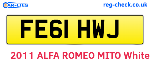 FE61HWJ are the vehicle registration plates.