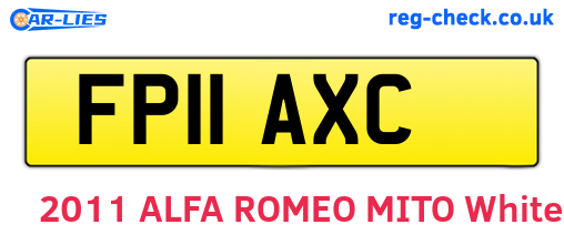 FP11AXC are the vehicle registration plates.