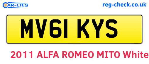 MV61KYS are the vehicle registration plates.