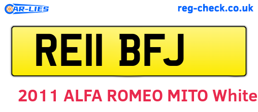 RE11BFJ are the vehicle registration plates.