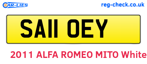 SA11OEY are the vehicle registration plates.