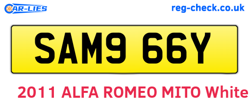 SAM966Y are the vehicle registration plates.