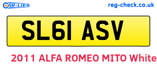 SL61ASV are the vehicle registration plates.